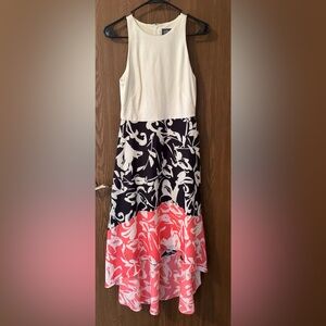 Vince Camuto Cream/Colorful Hi/Low Dress